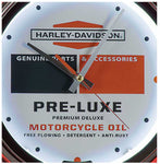 Harley Davidson Double Neon Clock Pre-Luxe Oil Can Graphic Gunmetal Housing HDL-16645