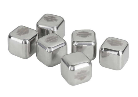 Harley Davidson Stainless Steel Ice Cube Set 6 Reusable Ice Cubes HDL-18581