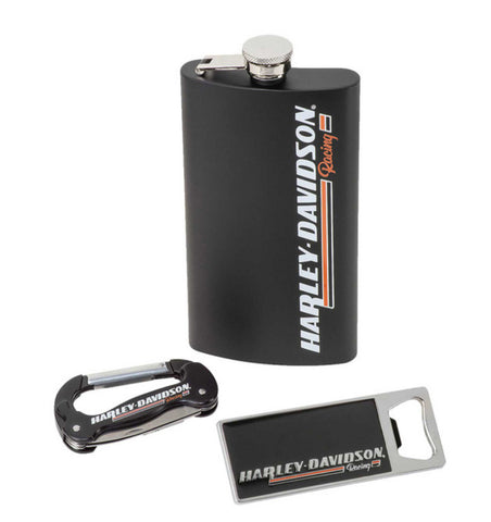 Harley Davidson Mens Racing Gift Set Flask, Bottle Opener & Multi-Tool HDL-18622