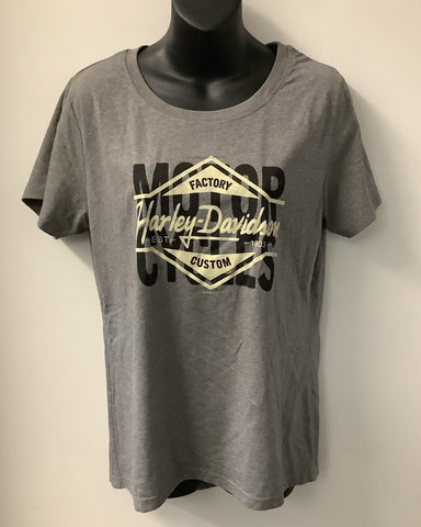 Harley Davidson Women's H-D Boss Short Sleeve Shirt Gray 402910960