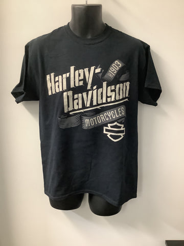 Harley Davidson Mens Inverse Name Short Sleeve T-Shirt Black R004289