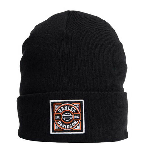 Harley Davidson Mens H-D Label Patch Embroidered Cuffed Beanie Hat 5029003803