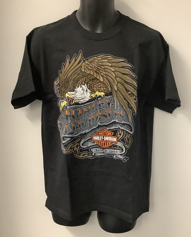 Harley Davidson Men's Eagle Label Short Sleeve T-Shirt Black R004422