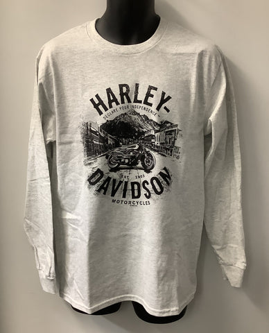 Harley Davidson Men's HD Town Long Sleeve T-Shirt Gray 402910880