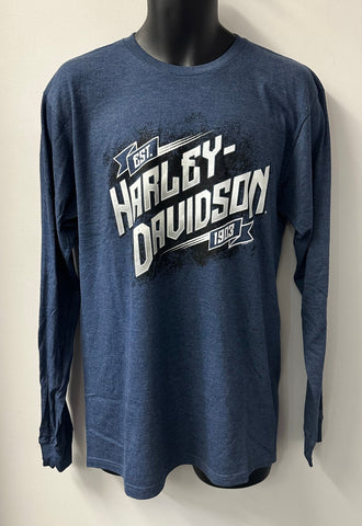 Harley Davidson Men's Screech Long Sleeve T-Shirt Blue 402911760