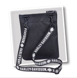 Harley-Davidson® Off-White Stripes X-Body Crossbody Sling Black Polyester Bag 99616-Off-White/Black